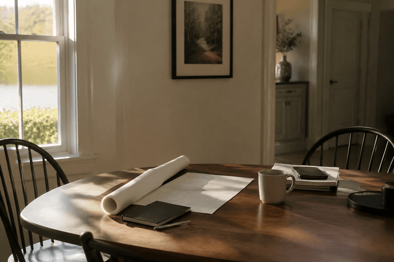 Kitchen table workspace
